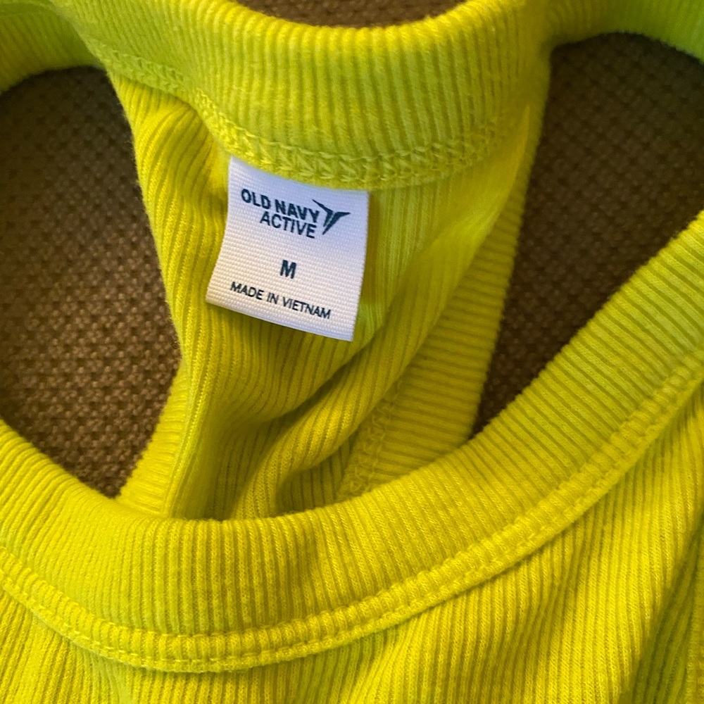 Green Yellow Ribbed Racerback - Picture 3 of 4